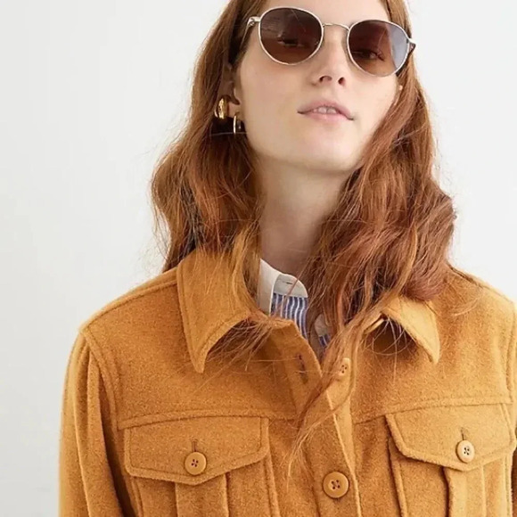Jcrew Camel Color Shirt-jacket in stretch wool - Picture 5 of 15